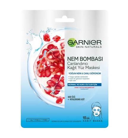 Garnier Nem Bombası Kağıt Maske Nar Özü